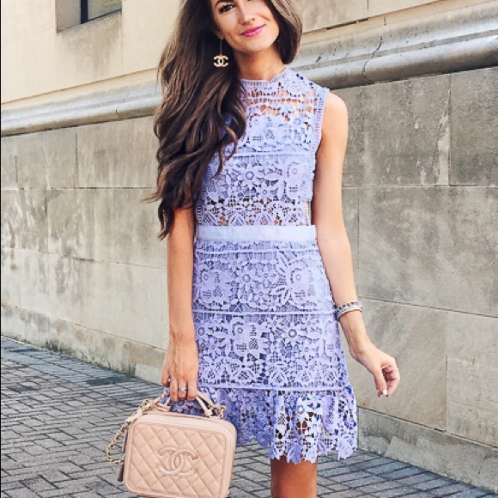 Lavender Lace Tyra Dress with Cutout